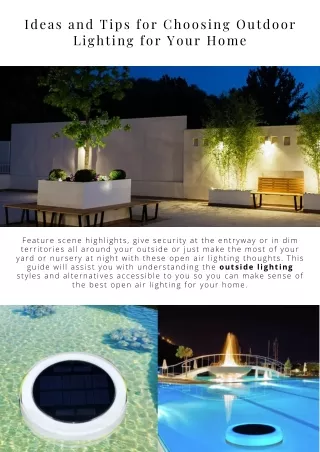 Ideas and Tips for Choosing Outdoor Lighting for Your Home