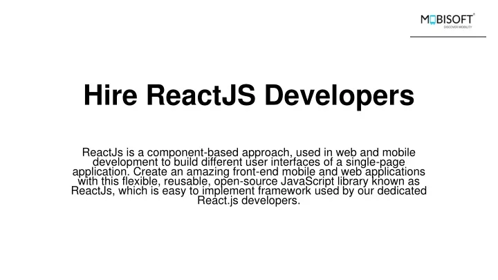 hire reactjs developers