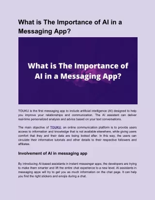 What is The Importance of AI in a Messaging App?