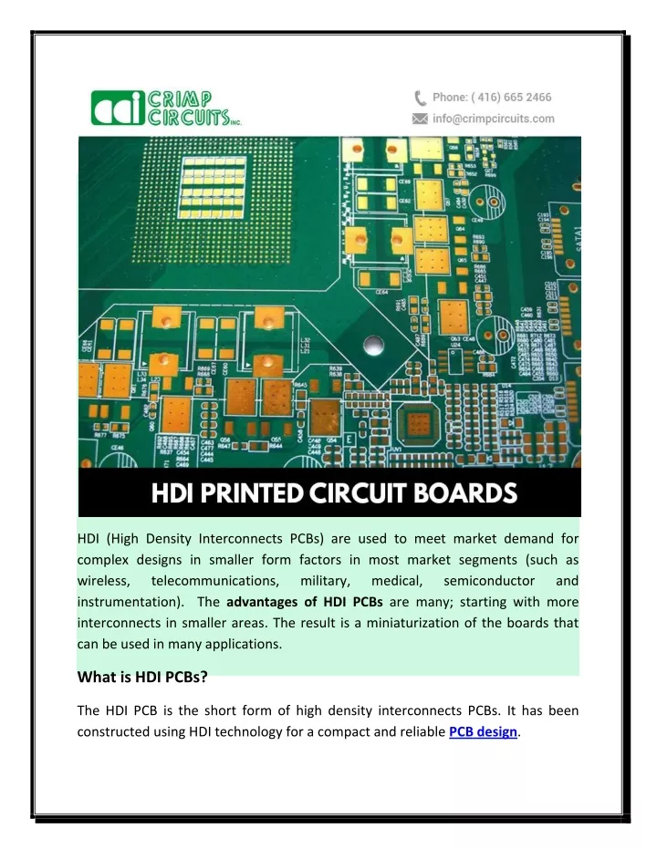 hdi high density interconnects pcbs are used
