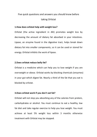 five quick questions and answers you should know