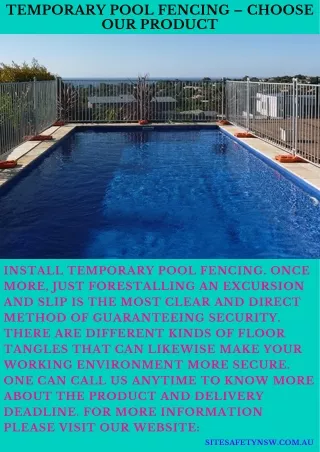 Temporary Pool Fencing – Choose Our Product