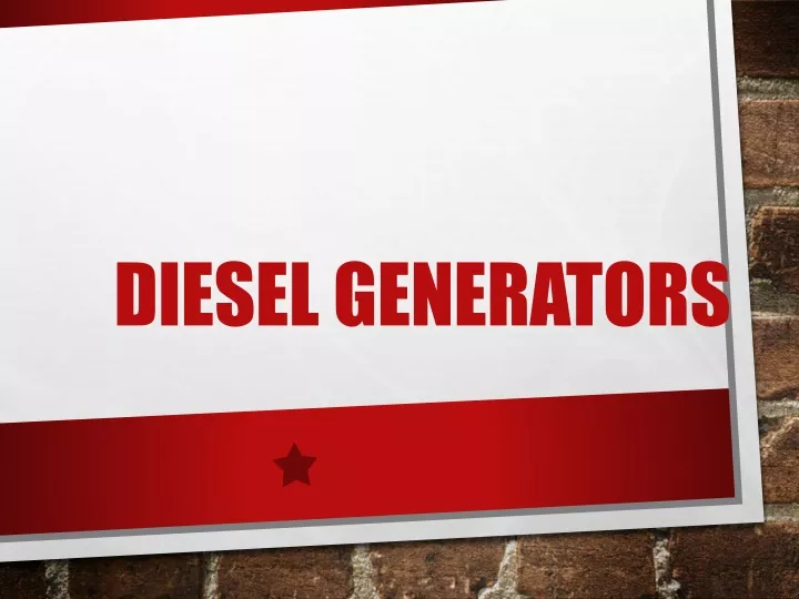 diesel generators