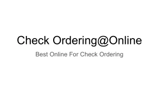 Check Ordering Online