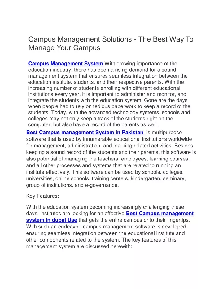 campus management solutions the best