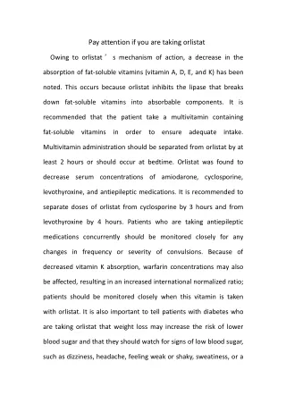 pay attention if you are taking orlistat