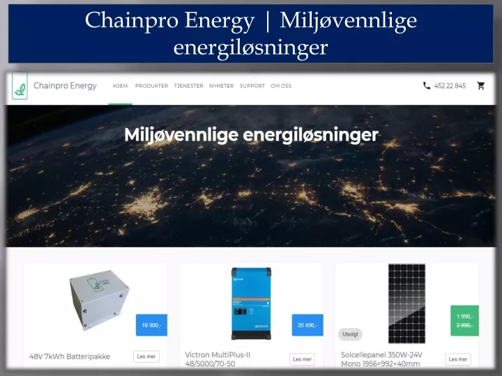 chainpro energy milj vennlige energil sninger