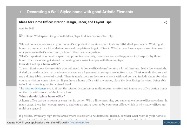 decorating a well styled home with good artistic