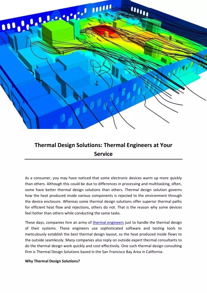 thermal design solutions thermal engineers