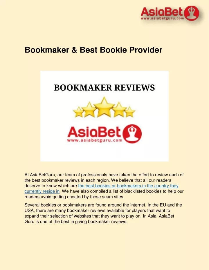 bookmaker best bookie provider