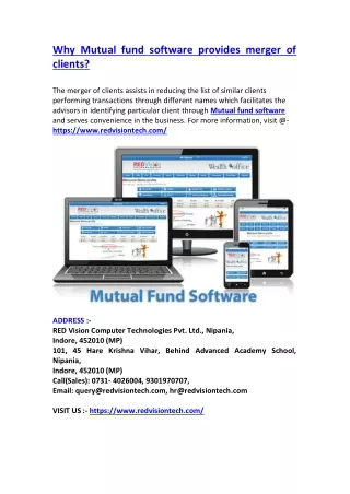 why mutual fund software provides merger