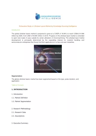 exhaustive study on ultrafast lasers market