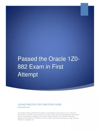 passed the oracle 1z0 882 exam in first attempt