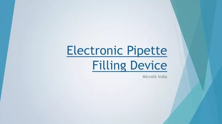 electronic pipette filling device