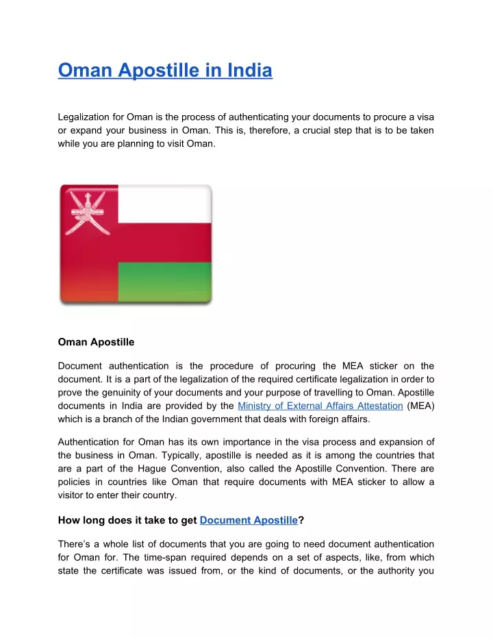 oman apostille in india legalization for oman