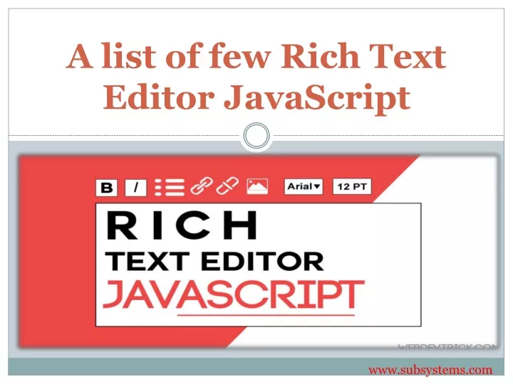 a list of few rich text editor javascript