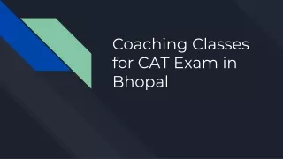 coaching classes for cat exam in bhopal