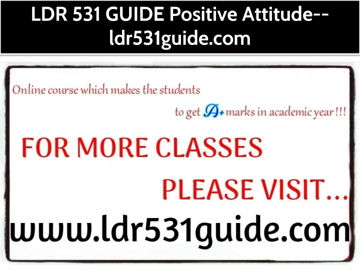 ldr 531 guide positive attitude ldr531guide com