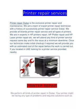 Printer repair service