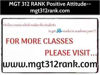 MGT 312 RANK Positive Attitude--mgt312rank.com