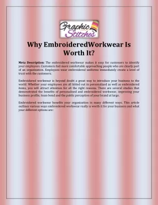 why embroideredworkwear is worth it