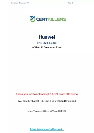 H13-321 PDF Dumps Questions