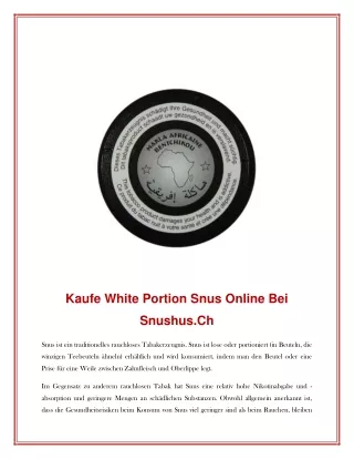 kaufe white portion snus online bei