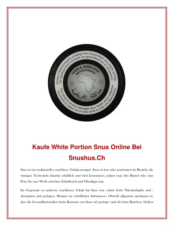 kaufe white portion snus online bei
