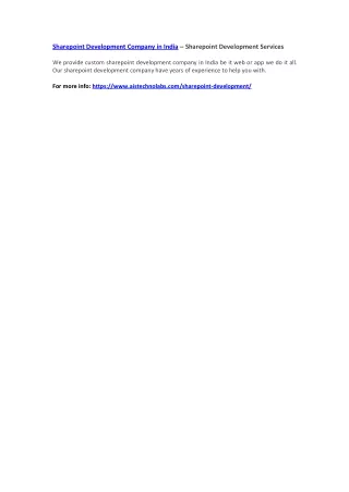 sharepoint development company in india