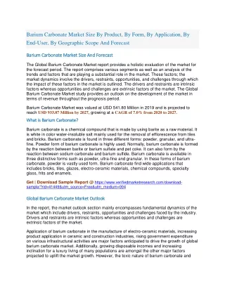 barium carbonate market size by product by form
