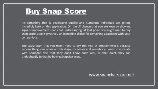 Buy Snap Score