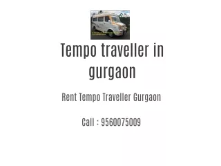 Tempo Traveller in Gurgaon