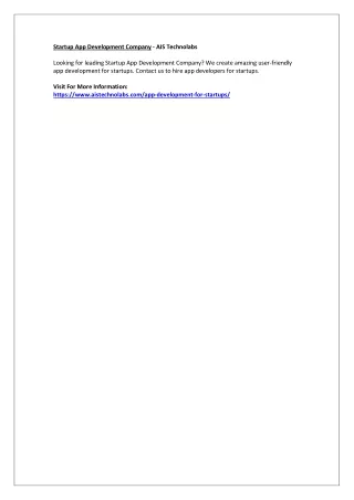 startup app development company ais technolabs