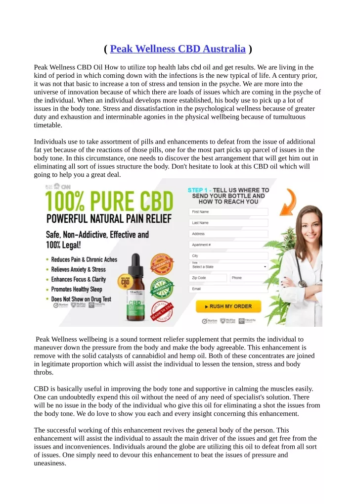 peak wellness cbd australia