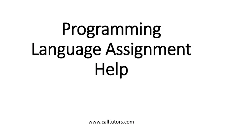 programming language assignment help