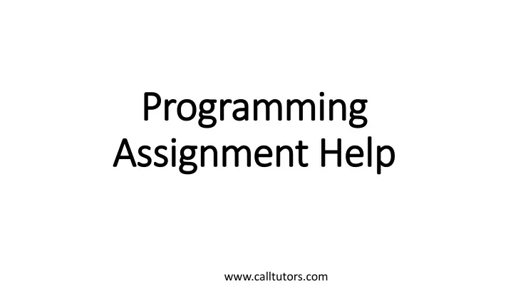 programming assignment help