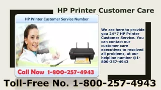 HP Printer Customer Service 1-800-257-4943 Toll Free