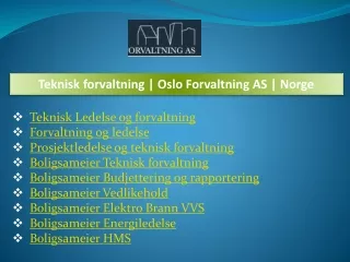 teknisk forvaltning oslo forvaltning as norge