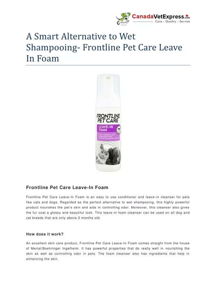 a smart alternative to wet shampooing frontline