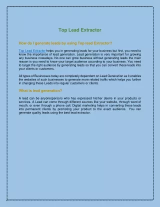 top lead extractor