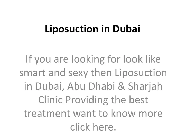 liposuction in dubai