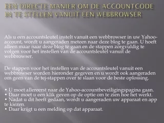 een directe manier om de accountcode in te stellen vanuit een webbrowser