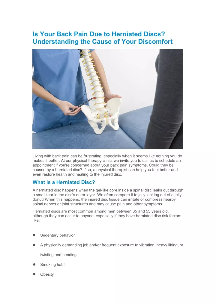 is your back pain due to herniated discs