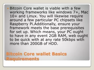 bitcoin core wallet basics requirements