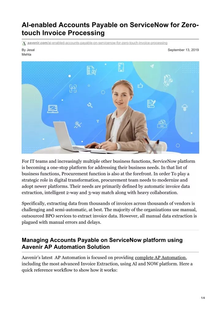 ai enabled accounts payable on servicenow