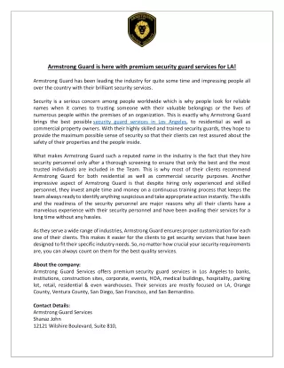 armstrong guard is here with premium security