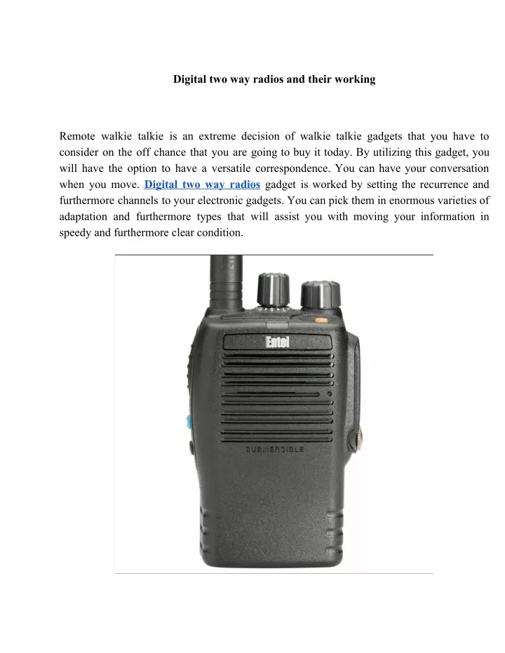 digital two way radios and their working