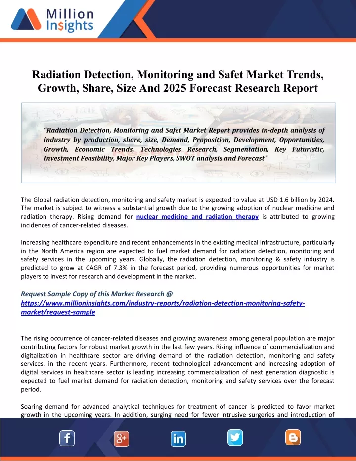 radiation detection monitoring and safet market