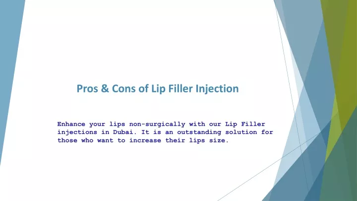 pros cons of lip filler injection