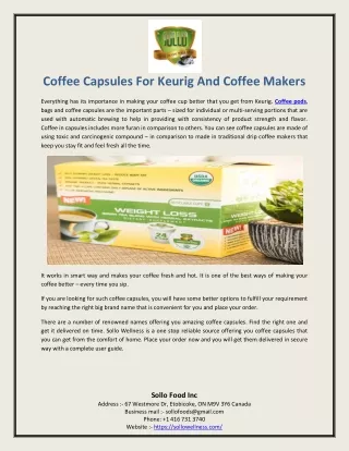 coffee capsules for keurig and coffee makers